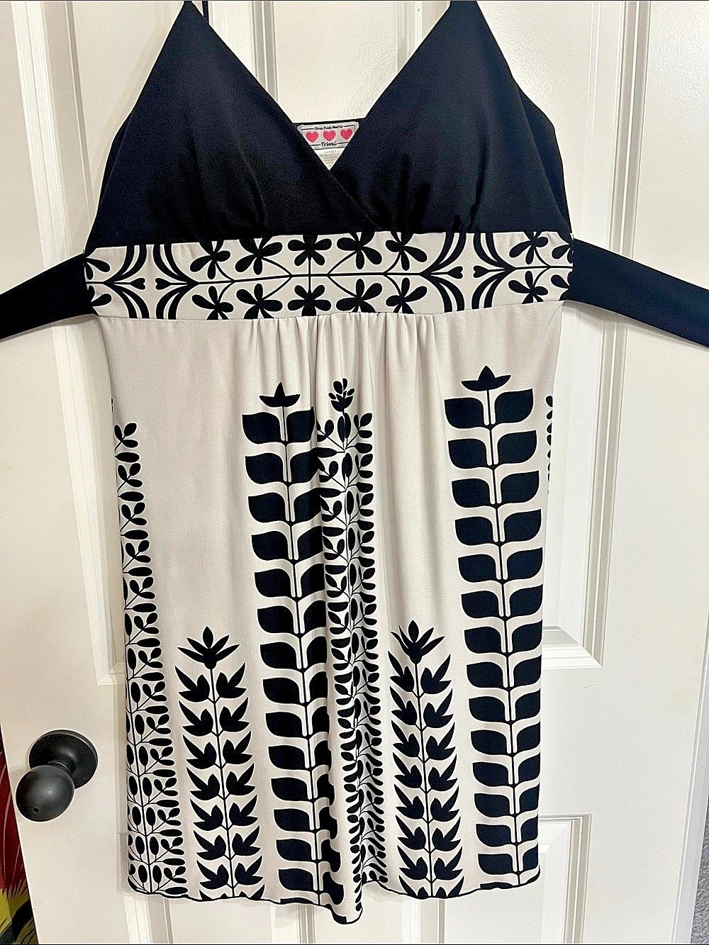 Three Pink Hearts Trina Maxi Dress Black & White Size Large